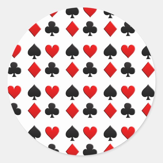Sticker Rond Costumes de jeu de cartes (Devant)