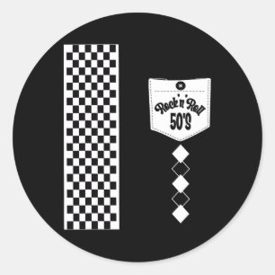 Sticker Rond Costumes Rockabilly Bowling Sock Hop 50s Greaser R