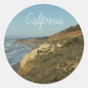 Sticker Rond Côte Californie Paysage de voyage Pittoresque