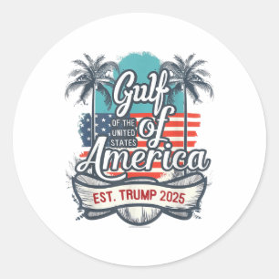 Sticker Rond Côte Du Golfe D'Amérique Drôle Donald Trump 2025 A