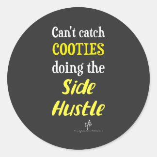 Sticker Rond Côté Hustle Cooties Neon Jaune Texte
