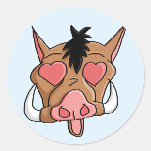 Sticker Rond Côtelette de porc de Lovestruck Emoji