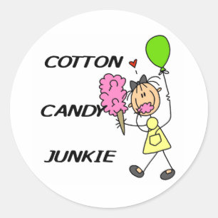 Sticker Rond Coton Candy Junkie