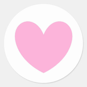 Sticker Rond Coton Candy Pink coeurs sur blanc
