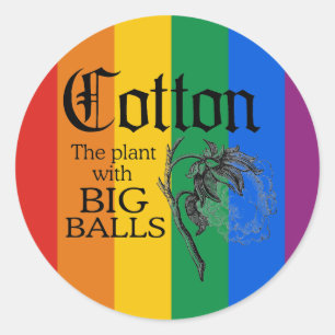 STICKER ROND COTON : LE PLANTE AVEC DE GRANDES BALLES