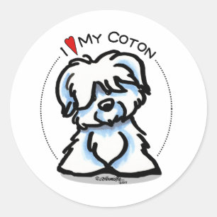 Sticker Rond Coton Tulear