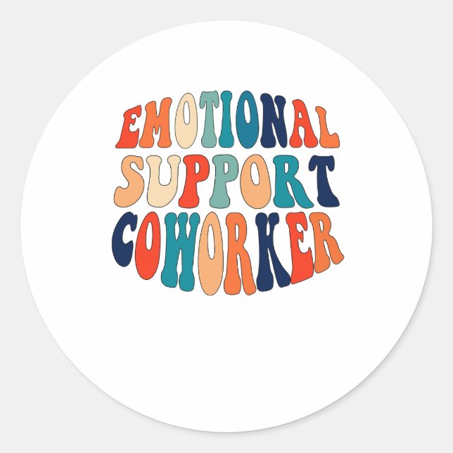 Sticker Rond Cotravailleur de support émotionnel (Devant)