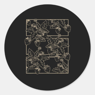 Sticker Rond Cottagecore Goblincore Esthétique Fraises