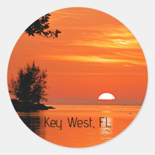 Sticker Rond Coucher de soleil à Key West, Floride