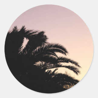 Sticker Rond Coucher de soleil de palmier n° 2