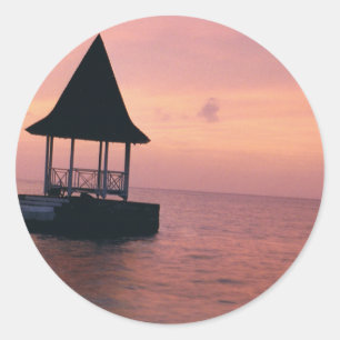 Sticker Rond Coucher de soleil jamaïcain