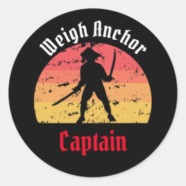 Sticker Rond Coucher de soleil jolly roger