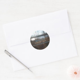 Sticker Rond Coucher de soleil nuageux
