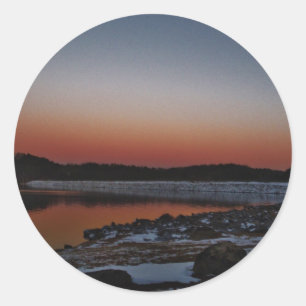 Sticker Rond Coucher de soleil sur le lac Arrowhead