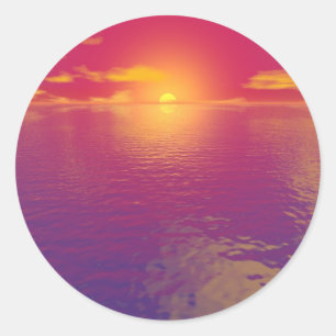 Sticker Rond Coucher du soleil