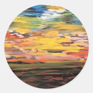 Sticker Rond Coucher du soleil