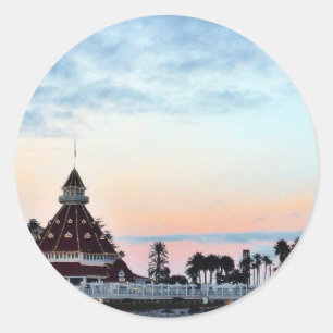 Sticker Rond Coucher du soleil de Del Coronado