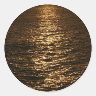 Sticker Rond Coucher du soleil sur l'eau Photographie Abstraite