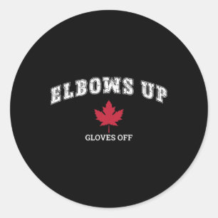 Sticker Rond Coudes relevés gants éteints hockey amusant drapea