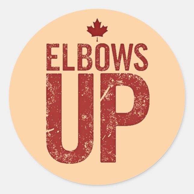 Sticker Rond Coudes vers le haut - Tenez bon pour le Canada (Devant)