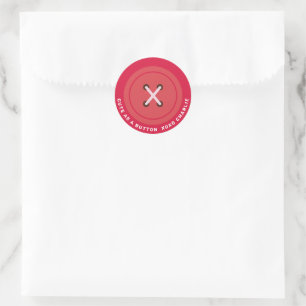 Sticker Rond Couette rouge en classe de boutons Saint Valentin
