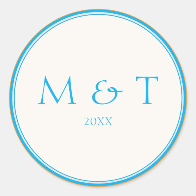Sticker Rond Couleur bleue personnalisée (Devant)