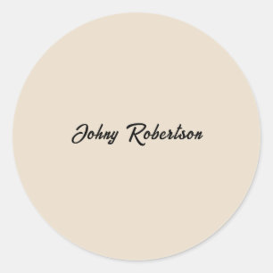 Sticker Rond Couleur d'amande élégante et professionnelle minim