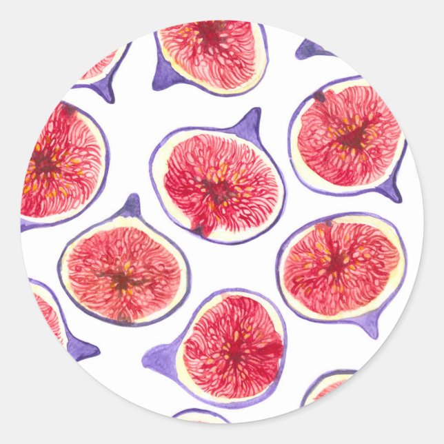 Sticker Rond Couleur d'aquarelle des tranches de fibres (Devant)