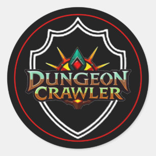 Sticker Rond Couleur du Bouclier de Dungeon Crawler