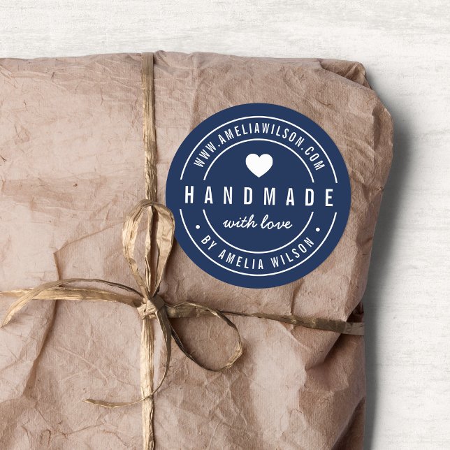 Sticker Rond Couleur ÉDITABLE Gras Fait main avec coeur d'amour (Créateur téléchargé)