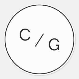 Sticker Rond Couleur éditable minimaliste couple moderne monogr