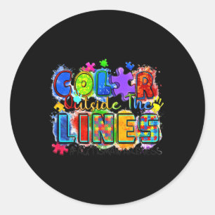 Sticker Rond Couleur Hors Les Lignes Journée Mondiale De La Sen