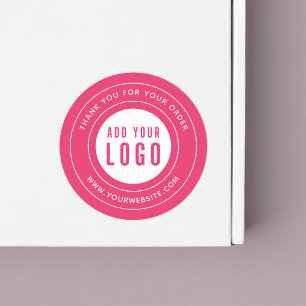 Sticker Rond Couleur modifiable Ajouter votre logo Merci bordur