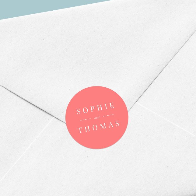 Sticker Rond Couleur modifiable Mariage classique moderne (Créateur téléchargé)