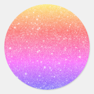 Sticker rond couleur Parties scintillant arc-en-ci