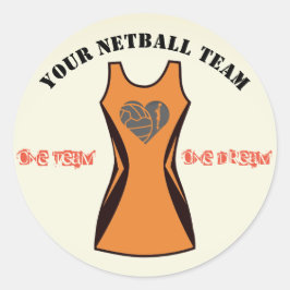 Sticker Rond Couleur personnalisable Équipe Netball Personnalis