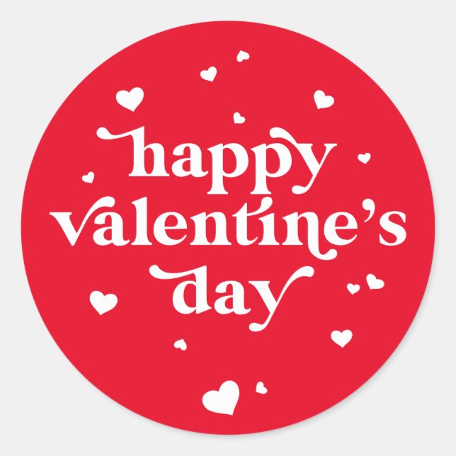 Sticker Rond Couleur personnalisée Heureuse Sainte-Valentin Cla (Devant)