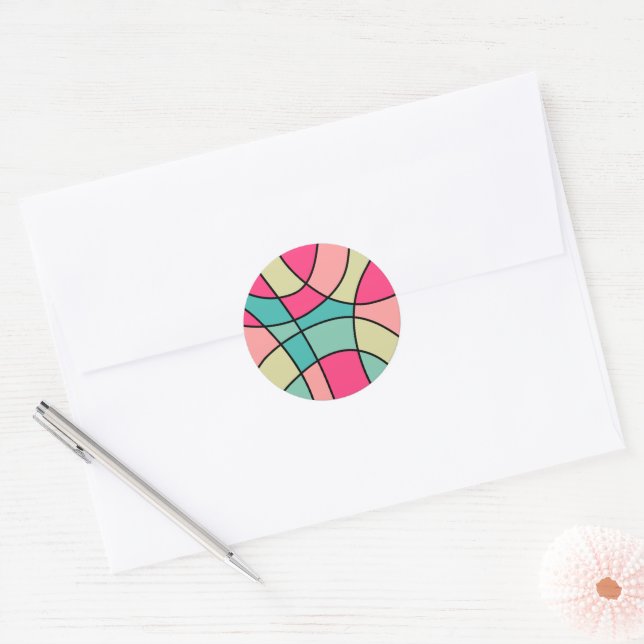 Sticker Rond Couleur ronde Abstraite 160422(06) (Enveloppe)