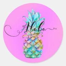 Couleur Rose Tropicale Éclaboussure d'Ananas Luau 