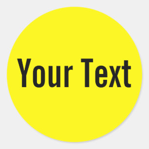 Sticker Rond COULEUR SEULEMENT citron + votre texte