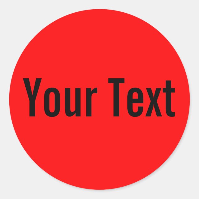 Sticker Rond COULEUR SEULEMENT | feu rouge + votre texte (Devant)
