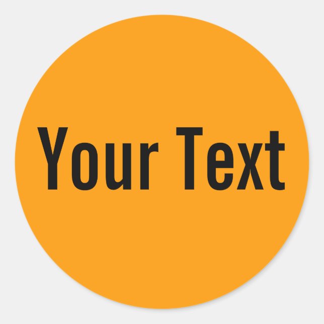 Sticker Rond COULEUR SEULEMENT | orange + votre texte (Devant)