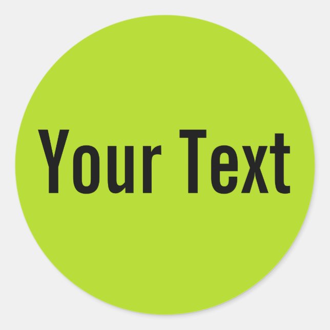 Sticker Rond COULEUR SEULEMENT | vert clair + votre texte (Devant)