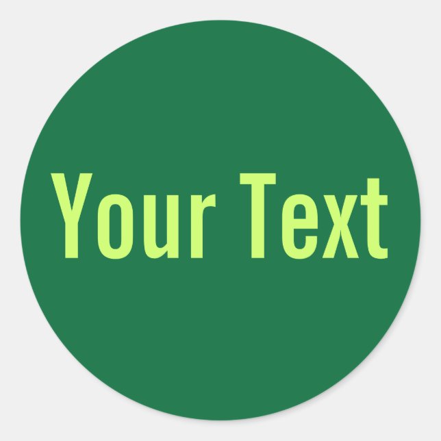 Sticker Rond COULEUR SEULEMENT | vert foncé + votre texte (Devant)