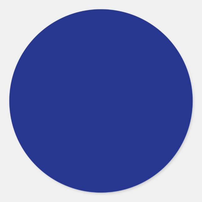 Sticker Rond Couleur solide bleu profond classique (Devant)