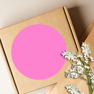 Sticker Rond Couleur solide rose néon Classique