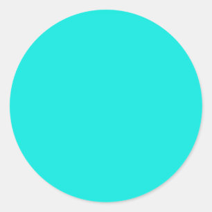 Sticker Rond Couleur solide turquoise brillante