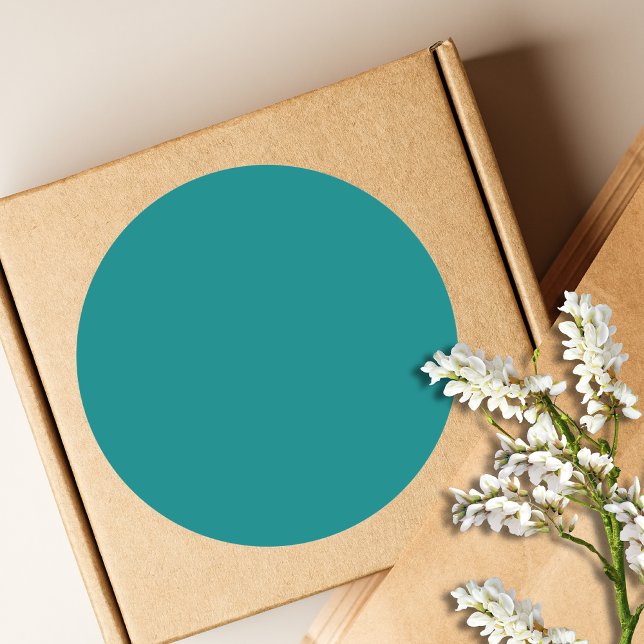 Sticker Rond Couleur solide turquoise | Classique | Élégant (Créateur téléchargé)
