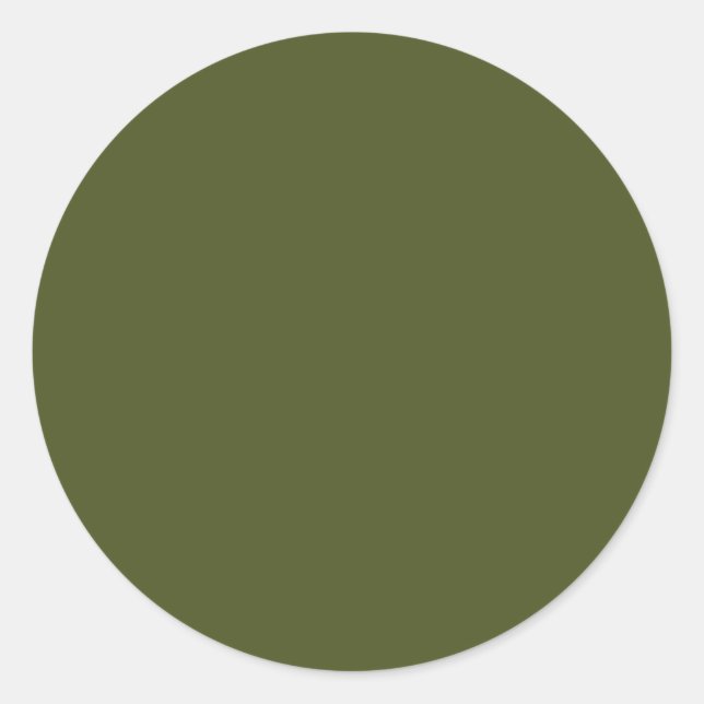 Sticker Rond Couleur solide verte de l'Armée (Devant)