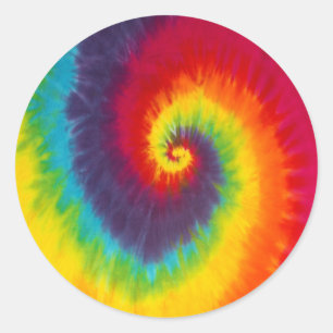 Sticker Rond Couleur Super Cool Rainbow Swirl Tie
